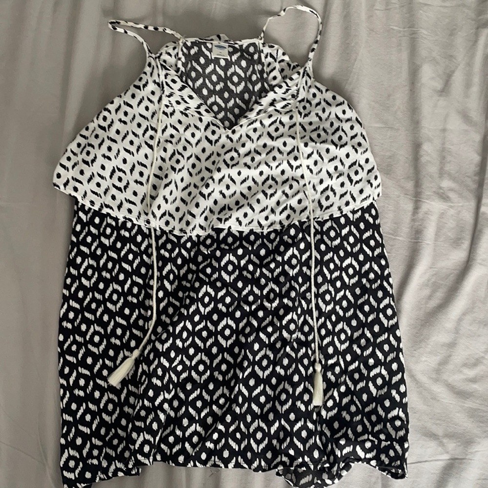 White and Black Blouse